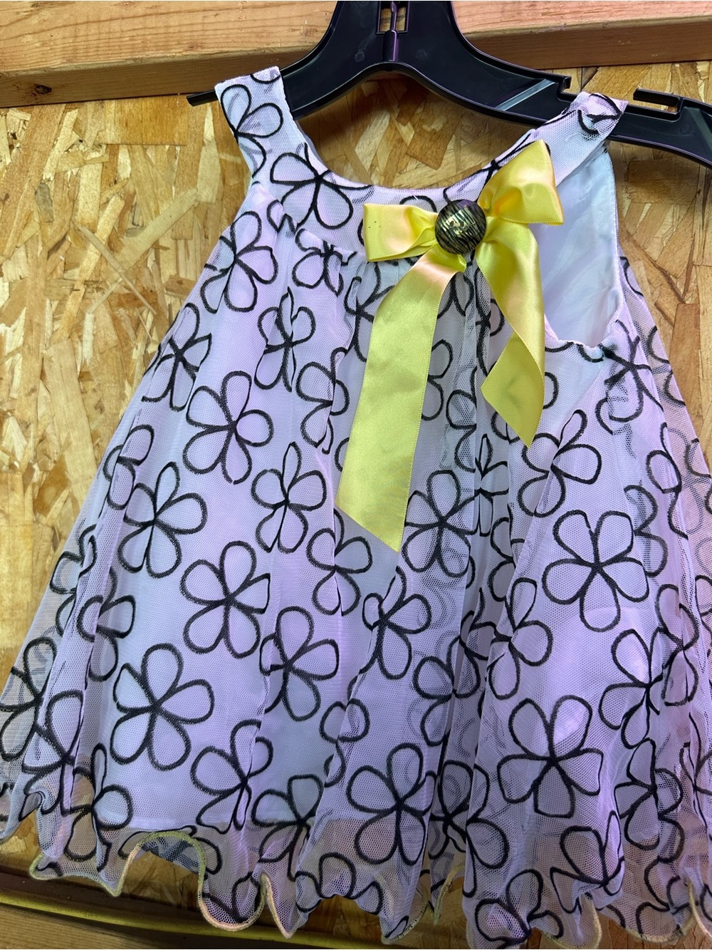 Lavender Floral Bow Party Dress for Girls